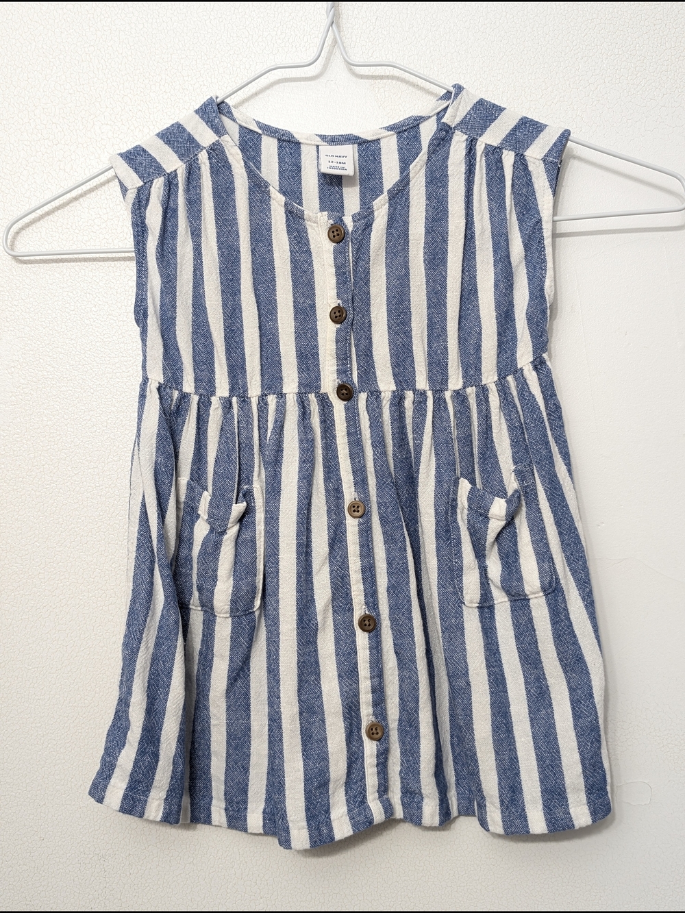 Old Navy Blue & White Striped Button-Front Dress 12-18 M